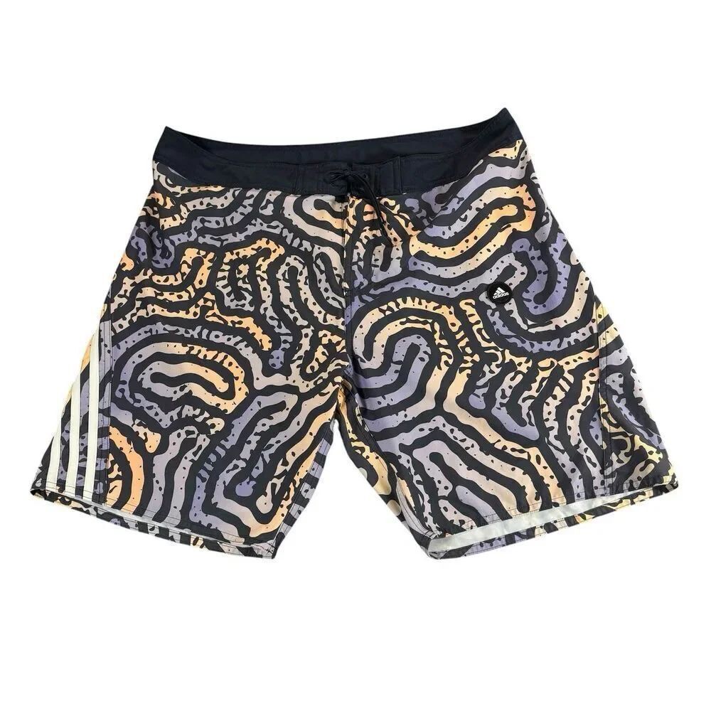 Adidas Sz 38 Swimwear Shorts Colmaze Tech HC8524 Purple Multicolor Color Maze